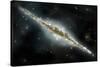 An Artist's Depiction of a Large Spiral Galaxy Viewed from Edge On-null-Stretched Canvas
