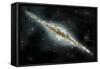 An Artist's Depiction of a Large Spiral Galaxy Viewed from Edge On-null-Framed Stretched Canvas