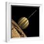 An Artist's Depiction of a Ringed Gas Giant Planet with Six Moons-null-Framed Premium Giclee Print