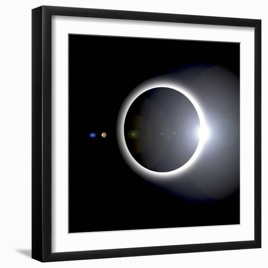 An Artist's Depiction of a Solar Eclipse-null-Framed Art Print