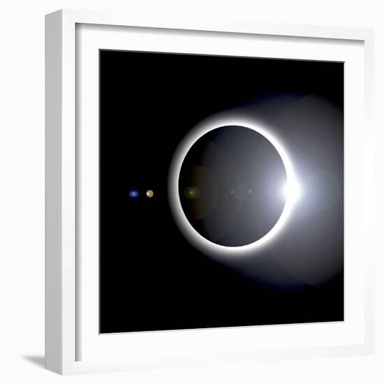 An Artist's Depiction of a Solar Eclipse-null-Framed Art Print