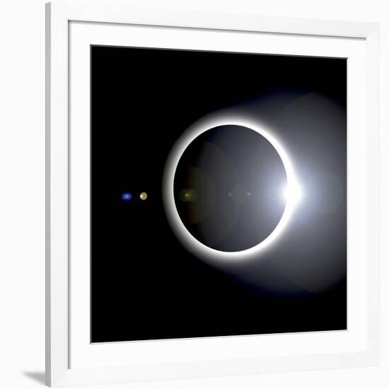 An Artist's Depiction of a Solar Eclipse-null-Framed Art Print