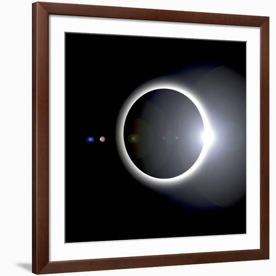 An Artist's Depiction of a Solar Eclipse-null-Framed Art Print
