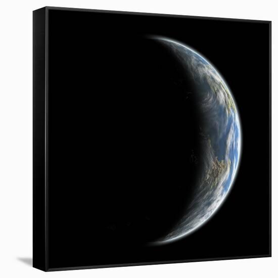 An Artist's Depiction of an Earth-Like Planet Alone in Space-null-Framed Stretched Canvas