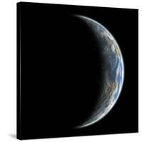 An Artist's Depiction of an Earth-Like Planet Alone in Space-null-Stretched Canvas