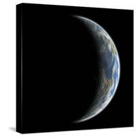 An Artist's Depiction of an Earth-Like Planet Alone in Space-null-Stretched Canvas