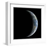 An Artist's Depiction of an Earth-Like Planet Alone in Space-null-Framed Art Print