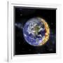 An Artist's Depiction of Planet Earth Catching on Fire-null-Framed Art Print