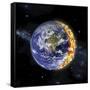 An Artist's Depiction of Planet Earth Catching on Fire-null-Framed Stretched Canvas