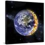 An Artist's Depiction of Planet Earth Catching on Fire-null-Stretched Canvas