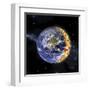 An Artist's Depiction of Planet Earth Catching on Fire-null-Framed Art Print