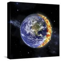 An Artist's Depiction of Planet Earth Catching on Fire-null-Stretched Canvas