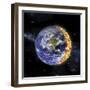 An Artist's Depiction of Planet Earth Catching on Fire-null-Framed Art Print