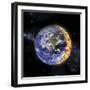 An Artist's Depiction of Planet Earth Catching on Fire-null-Framed Art Print