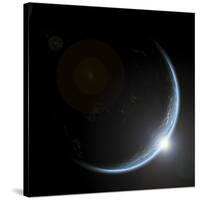 An Artist's Depiction of Sunrise over a Planet Viewed from Space-null-Stretched Canvas