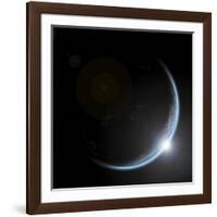 An Artist's Depiction of Sunrise over a Planet Viewed from Space-null-Framed Art Print