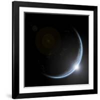 An Artist's Depiction of Sunrise over a Planet Viewed from Space-null-Framed Art Print