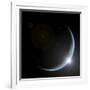 An Artist's Depiction of Sunrise over a Planet Viewed from Space-null-Framed Art Print