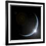 An Artist's Depiction of Sunrise over a Planet Viewed from Space-null-Framed Art Print