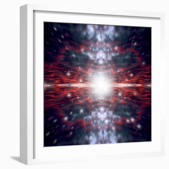 An Artist's Depiction of the Big Bang That Created Space and Time-null-Framed Art Print