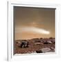 An Artist's Depiction of the Close Pass of Comet C-2013 A1 over Mars-null-Framed Art Print