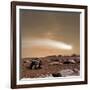 An Artist's Depiction of the Close Pass of Comet C-2013 A1 over Mars-null-Framed Art Print