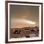 An Artist's Depiction of the Close Pass of Comet C-2013 A1 over Mars-null-Framed Art Print