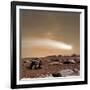 An Artist's Depiction of the Close Pass of Comet C-2013 A1 over Mars-null-Framed Art Print