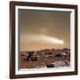 An Artist's Depiction of the Close Pass of Comet C-2013 A1 over Mars-null-Framed Art Print