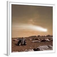 An Artist's Depiction of the Close Pass of Comet C-2013 A1 over Mars-null-Framed Premium Giclee Print