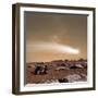 An Artist's Depiction of the Close Pass of Comet C-2013 A1 over Mars-null-Framed Art Print