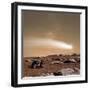 An Artist's Depiction of the Close Pass of Comet C-2013 A1 over Mars-null-Framed Art Print