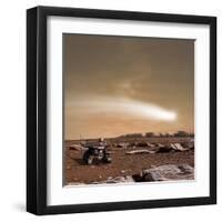 An Artist's Depiction of the Close Pass of Comet C-2013 A1 over Mars-null-Framed Art Print