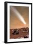 An Artist's Depiction of the Close Pass of Comet C-2013 A1 over Mars-null-Framed Art Print