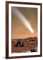 An Artist's Depiction of the Close Pass of Comet C-2013 A1 over Mars-null-Framed Art Print