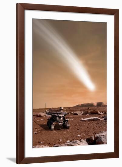 An Artist's Depiction of the Close Pass of Comet C-2013 A1 over Mars-null-Framed Art Print