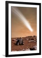 An Artist's Depiction of the Close Pass of Comet C-2013 A1 over Mars-null-Framed Art Print