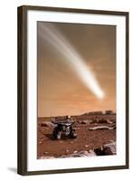 An Artist's Depiction of the Close Pass of Comet C-2013 A1 over Mars-null-Framed Art Print