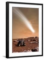 An Artist's Depiction of the Close Pass of Comet C-2013 A1 over Mars-null-Framed Art Print