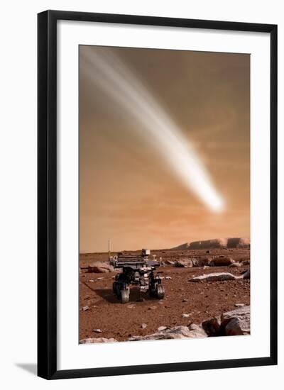 An Artist's Depiction of the Close Pass of Comet C-2013 A1 over Mars-null-Framed Art Print