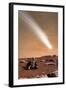 An Artist's Depiction of the Close Pass of Comet C-2013 A1 over Mars-null-Framed Art Print