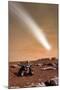 An Artist's Depiction of the Close Pass of Comet C-2013 A1 over Mars-null-Mounted Art Print