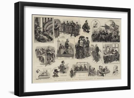 An Artist's Notes in the French Chamber of Deputies-null-Framed Giclee Print