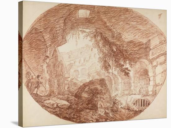 An Artist Seated in the Ruins of the Colosseum, c.1759-Hubert Robert-Stretched Canvas