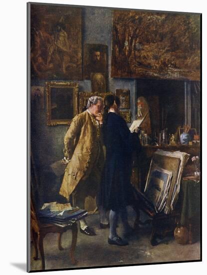 An Artist Showing His Work, C. 1850-Jean Louis Ernest Meissonier-Mounted Giclee Print