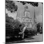 An Artist Sketches St. Louis Cathedral-null-Mounted Photographic Print