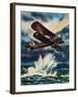 An Artists Impression of a Fairey Swordfish Sinking a U Boat in the North Sea, 1940-null-Framed Giclee Print