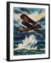 An Artists Impression of a Fairey Swordfish Sinking a U Boat in the North Sea, 1940-null-Framed Giclee Print