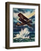 An Artists Impression of a Fairey Swordfish Sinking a U Boat in the North Sea, 1940-null-Framed Giclee Print