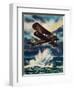 An Artists Impression of a Fairey Swordfish Sinking a U Boat in the North Sea, 1940-null-Framed Giclee Print